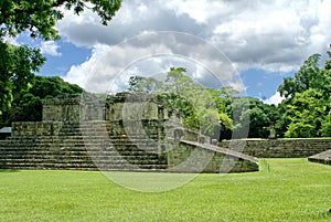 Restored Mayan ball court in Copan