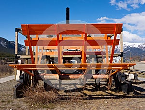 A restored paddle wheel at carcross