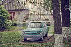 Restored Retro car ZAZ-968M.Soviet compact car of small class.