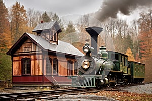 restored steam train smokestack and whistle