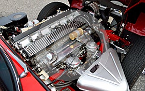 Restored vintage car engine