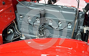 Restored vintage car engine