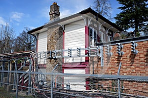Restored wooden signal box at Chorleywood Railway Station
