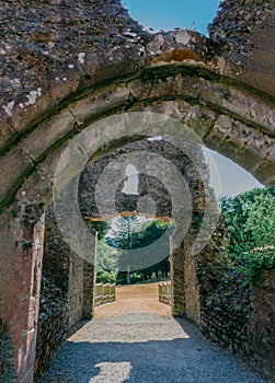 The Restormel castle gatehouse entrance passage