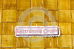 Restraining order legal protection justice court restraint law photo