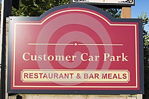 Restraurant Car Parking Sign