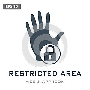 Restricted Area Icon, Entry Restricted , Flat Design Isolated in white background