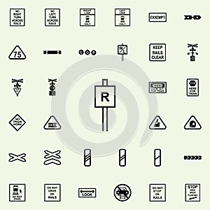 restricted area icon. Railway Warnings icons universal set for web and mobile