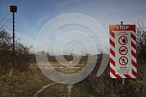 Restricted area of kaolin mine site