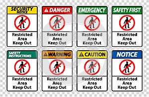 Restricted Area Keep Out Symbol Sign Isolate on transparent Background,Vector Illustration