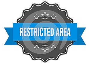 restricted area label. restricted area isolated seal. sticker. sign