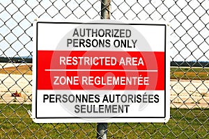 Restricted Area Sign photo