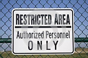 Restricted Area Sign photo