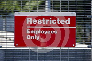 Restricted Area Sign