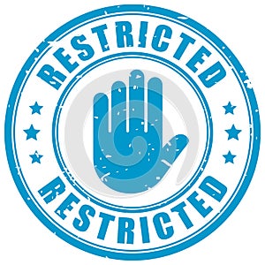 Restricted sign, stop hand symbol