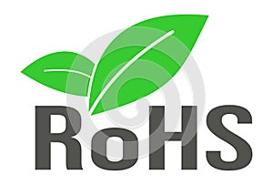Restriction of Hazardous Substances Directive RoHS Icon with Leaf and Chip photo