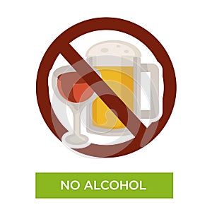 No alcohol sign restriction icon healthcare or diet photo