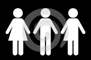 Restroom icon vector. male, female and indeterminate gender. vector