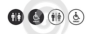 Restroom icons. Girls and boys restrooms sign and symbol. Bathroom sign. Vector scalable graphics