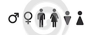 Restroom icons set. Toilet icons. Gender symbols. Vector scalable graphics