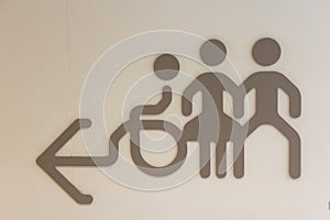 restroom sign on the wall