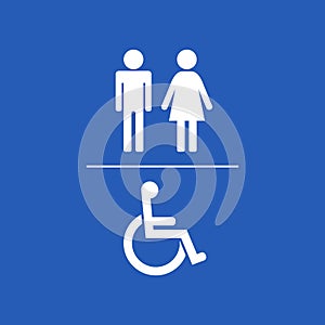 Restroom Signage for Male, Female and Handicap Access