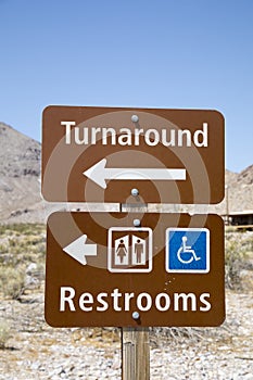 Restroom and Turnaround Sign