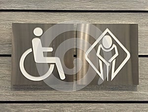 Restroom for wheel chair and graybeard