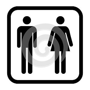 Restroom women and men wc symbol, flat web button, toilet vector illustration information