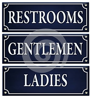 Restrooms Gentlemen Ladies Sign photo