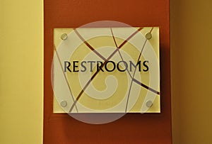 Restrooms sign