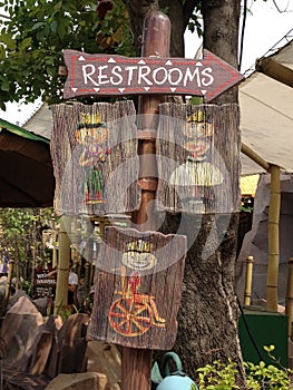 RESTROOMS SIGN BOARD