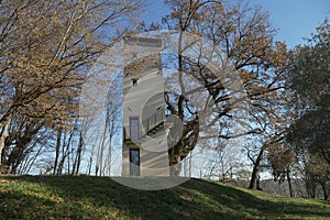 Restructured hunt tower in northern Italy in Veneto