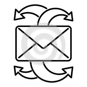 Restructuring email icon, outline style