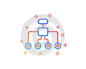 Restructuring line icon. Business architecture sign. Vector