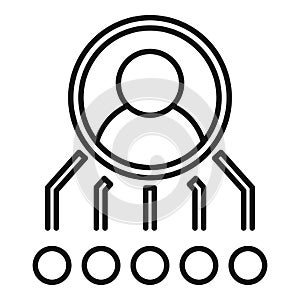 Restructuring person icon, outline style