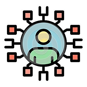 Restructuring scheme icon color outline vector