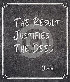 Result justifies Ovid quote photo