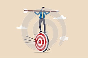 Result oriented business strategy or result driven, professionally set up and achieve business target concept, smart businessman photo