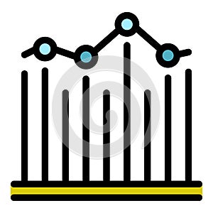 Results chart icon color outline vector