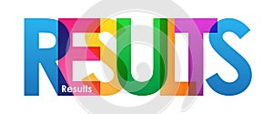 RESULTS colorful overlapping letters banner