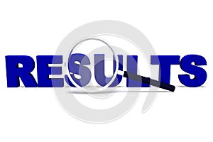 Results concept icon means conclusions performance or evaluation - 3d illustration