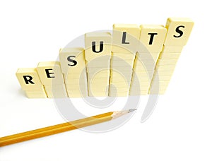 Results increase graph concept photo