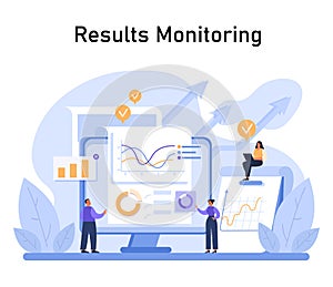 Results Monitoring concept. Flat vector illustration