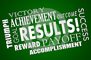 Results Outcome Rewards Goal Word Collage photo