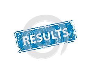 Results sign sticker. Stamp vector texture