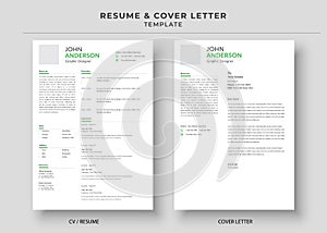 Resume and Cover Letter, Minimalist resume cv template, Cv professional jobs resumes