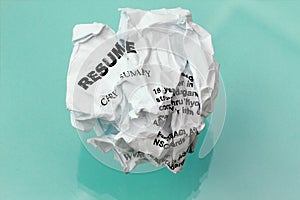 Resume crumpled