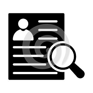 Resume glyph flat vector icon