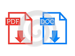 Resume Icons PDF DOC photo
